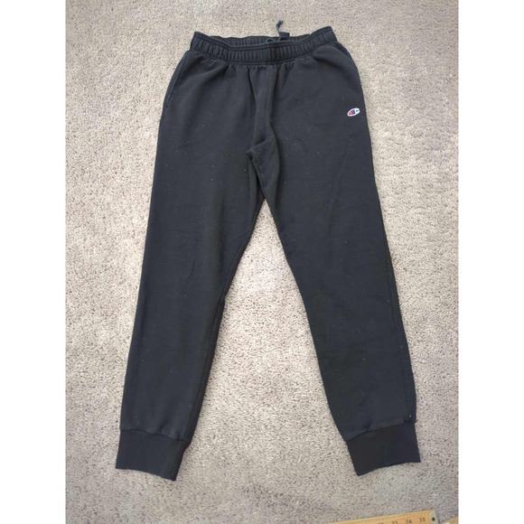 Champion Sweatpants Mens Large Black‎ Jogger Elastic Waist Logo Fleece Athletic - Picture 1 of 10